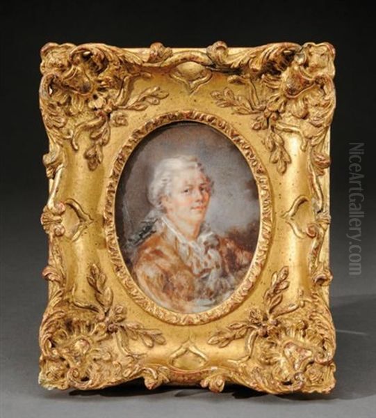 Portrait De Gentilhomme En Manteau D'interieur by Marie Anne Fragonard