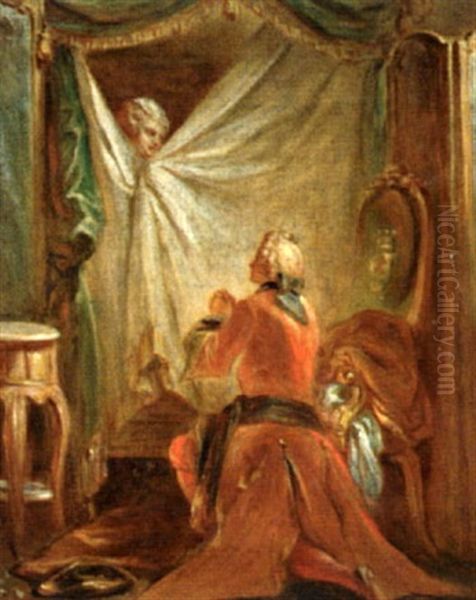 La Supplique Oil Painting by Theophile Evariste Hippolyte Etienne Fragonard