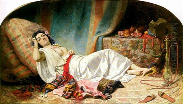 L'odalisque Oil Painting by Gabriel Auguste Claire Armand de Fraguier