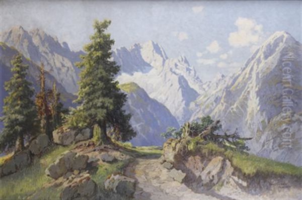 Paysage De Montagnes Oil Painting by Hans Frahm