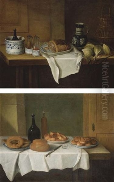 Les Apprets Du Repas (+ Similar; Pair) Oil Painting by Claude Joseph Fraichot