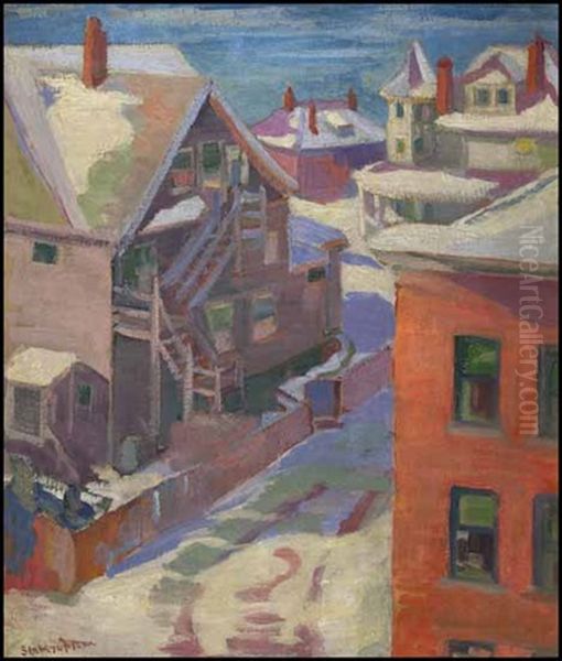 Point Grey Houses In Winter by Stateira Frame