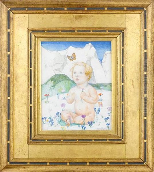 Bambino Del Neve (snow Baby) Oil Painting by Edward Reginald Frampton