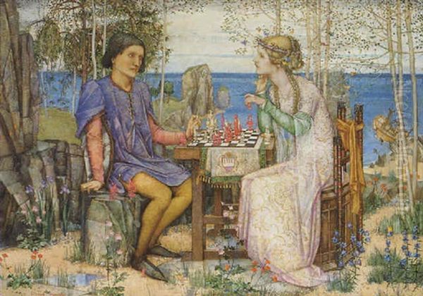 Ferdinand And Mirinda Oil Painting by Edward Reginald Frampton