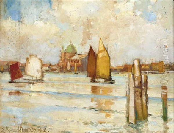 Across The Lagoon, Venice Oil Painting by Edward Reginald Frampton