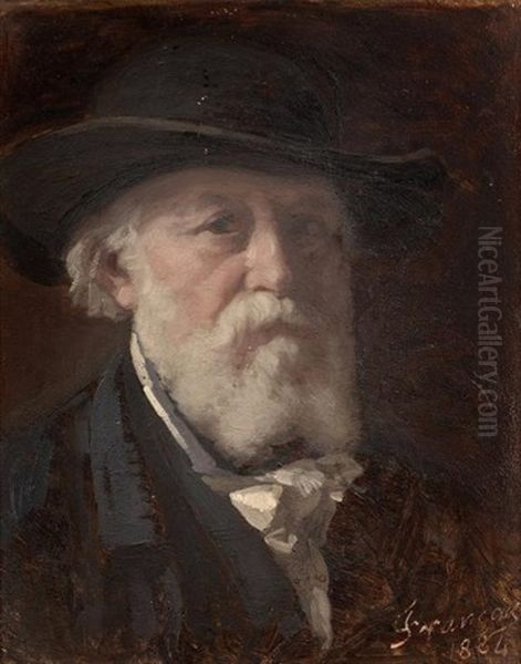 Autoportrait Au Chapeau Oil Painting by Francois Louis Francais