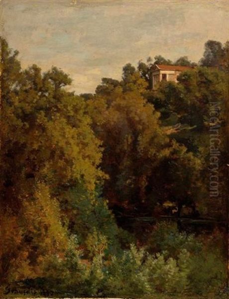 Villa Aux Collines Boisees Oil Painting by Francois Louis Francais