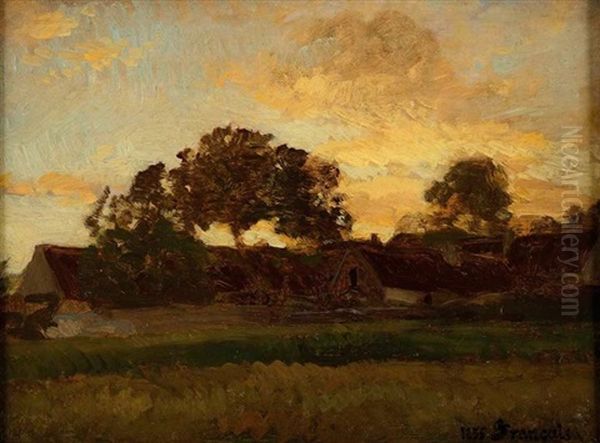 Ferme Au Crepuscule Oil Painting by Francois Louis Francais