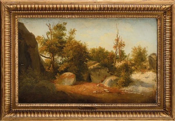 Les Gorges De Franchard Oil Painting by Francois Louis Francais