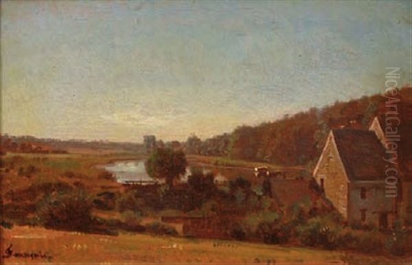 Paysage De Campagne A La Fin Du Jour Oil Painting by Francois Louis Francais