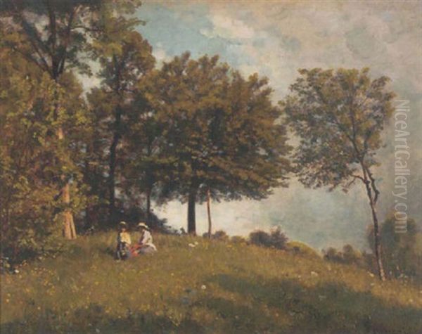 La Repos Dans La Clairiere Oil Painting by Francois Louis Francais