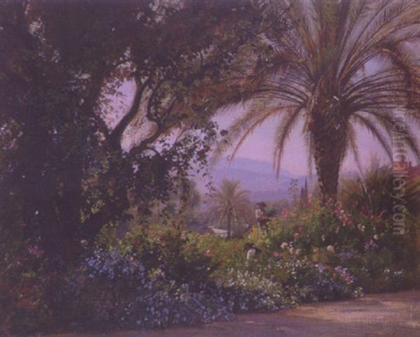 Gardens Of The Villa Fremy's Oil Painting by Francois Louis Francais