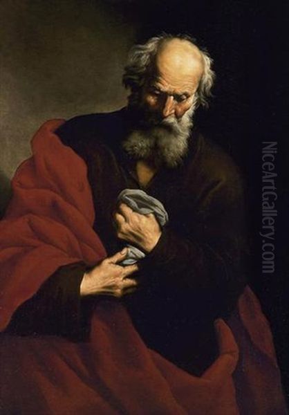 The Penitent Saint Peter Oil Painting by Francesco Francanzano