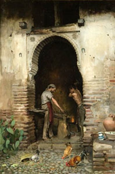 El Herrero Oil Painting by Placido Frances y Pascual