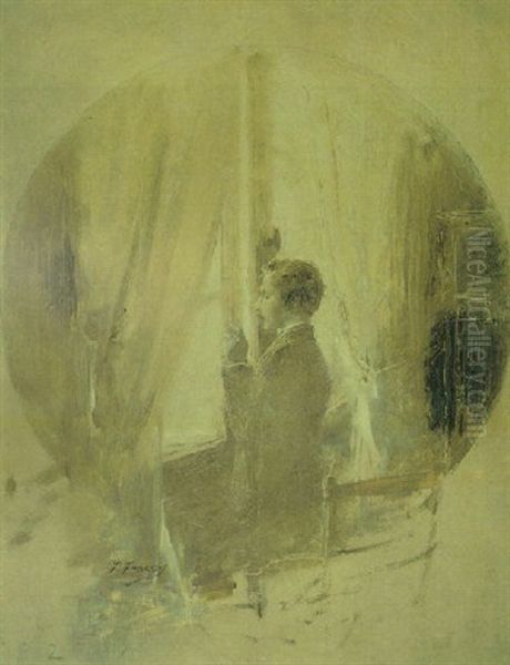 El Pintor Mariano Fortuny Oil Painting by Placido Frances y Pascual