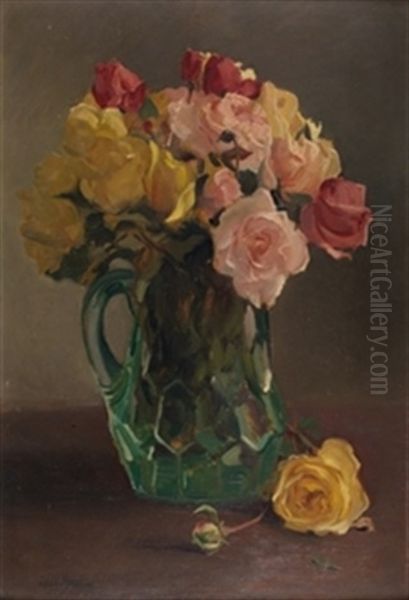 Jarra Con Flores Oil Painting by Juan de Dios Frances