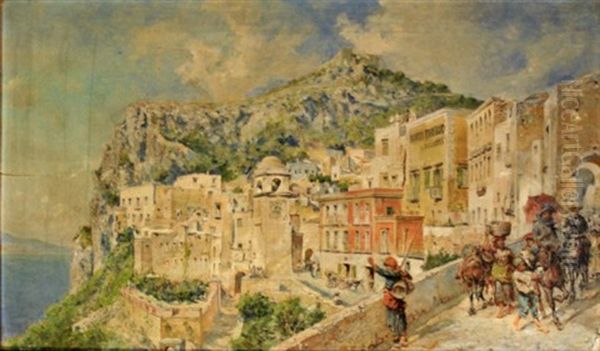 Capri Oil Painting by Mariano De Franceschi