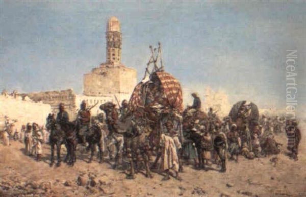 La Caravane Oil Painting by Mariano De Franceschi