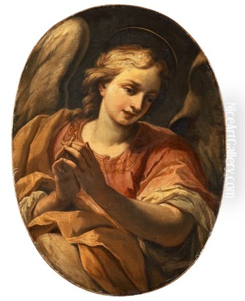 Annunciation Angel Oil Painting by Baldassare Franceschini