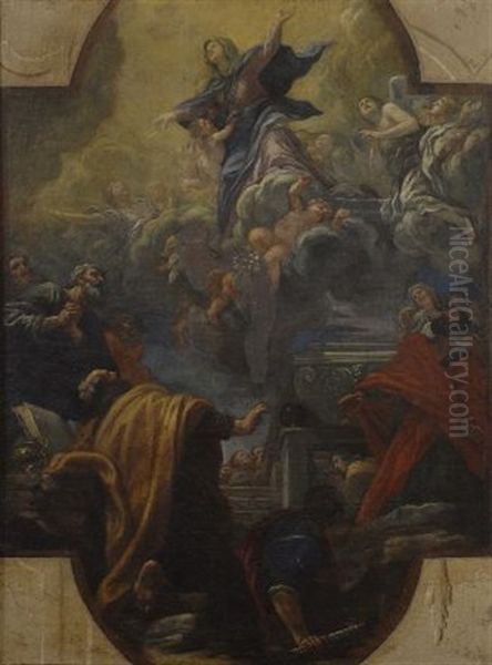 Assunzione Della Vergine (primo Bozzetto Per Il Soffitto Della Santissima Annunziata A Firenze) Ca Oil Painting by Baldassare Franceschini