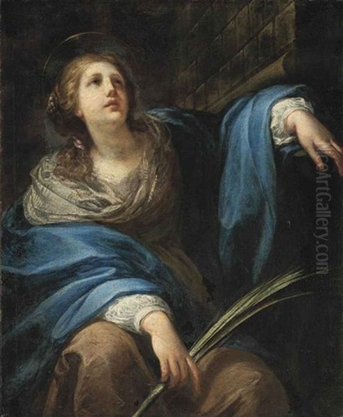 A Female Martyr Saint Oil Painting by Baldassare Franceschini