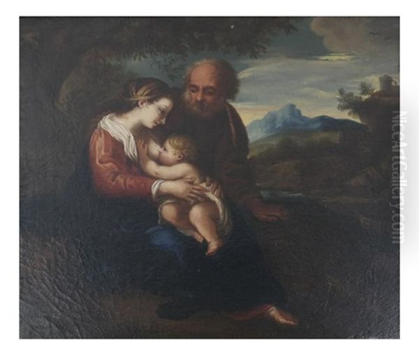 Sacra Famiglia Oil Painting by Marc Antonio Franceschini