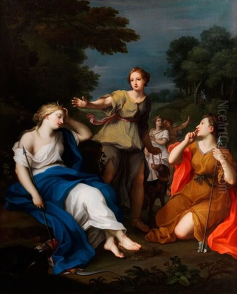 Die Schlafende Diana Wird Von Ihren Jagdgehilfen Zur Jagd Gerufen Oil Painting by Marc Antonio Franceschini