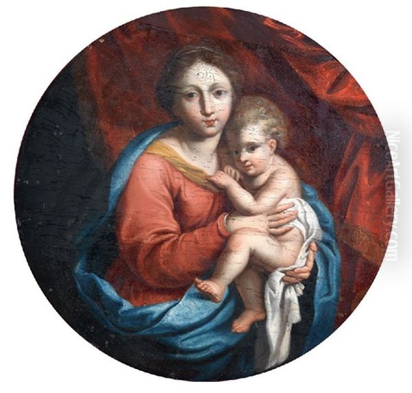 Madonna Col Bambino Oil Painting by Marc Antonio Franceschini