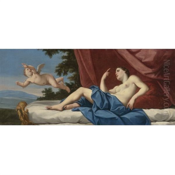 Cupid Fleeing From The Wounded Venus Oil Painting by Marc Antonio Franceschini