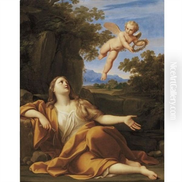 The Penitent Magdalene Oil Painting by Marc Antonio Franceschini