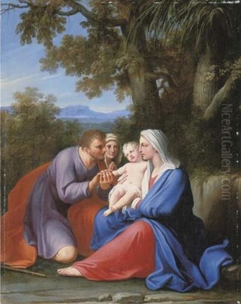 The Holy Family With Saint Anne Oil Painting by Marc Antonio Franceschini