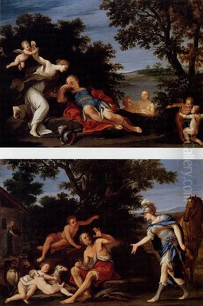 Armida Discovers The Sleeping Rinaldo Oil Painting by Marc Antonio Franceschini