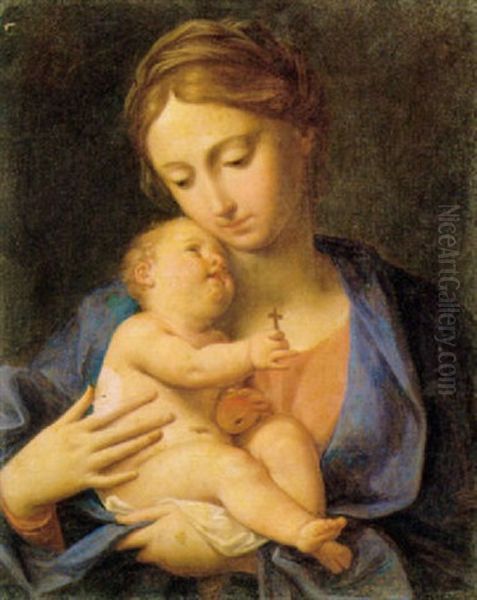 Madonna Col Bambino Oil Painting by Marc Antonio Franceschini