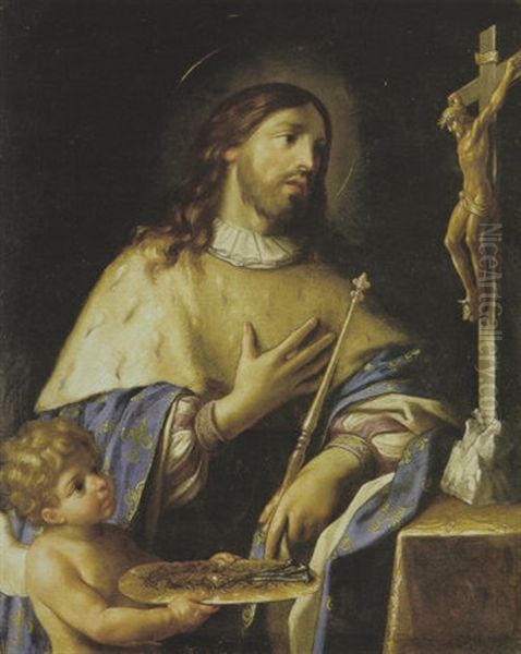 San Luigi Ix, Re Di Francia Oil Painting by Marc Antonio Franceschini