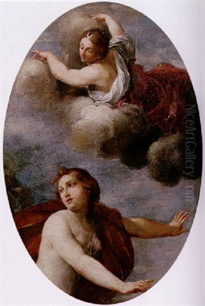 Diana And Arethusa (?) Oil Painting by Marc Antonio Franceschini