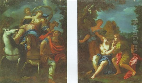 Venus And Adonis Oil Painting by Marc Antonio Franceschini