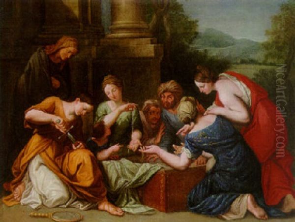 Achilles And The Daughters Of Lycomedes Oil Painting by Marc Antonio Franceschini