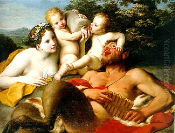 The Drunkeness Of Pan Oil Painting by Marc Antonio Franceschini