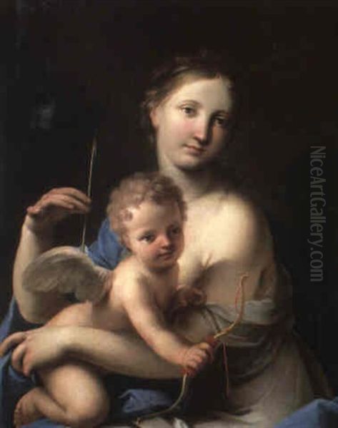 Venus And Cupid Oil Painting by Marc Antonio Franceschini