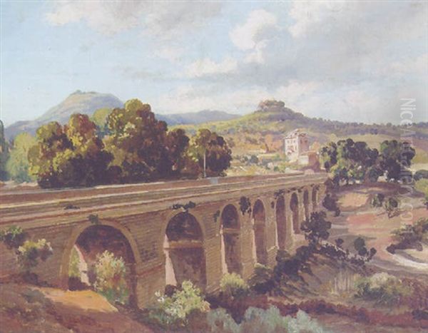 Bridge Of Gaeta, Near Naples Oil Painting by Vincenzo Franceschini