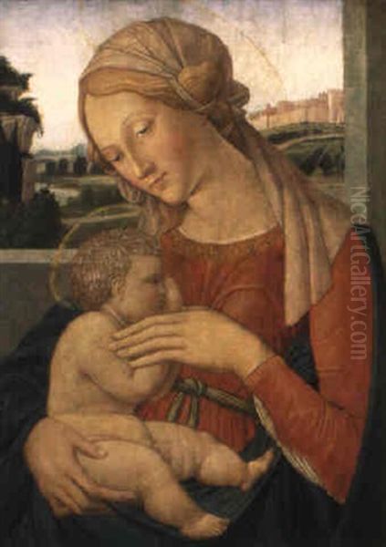 Madonna Col Bambino Oil Painting by  Francesco di Giorgio Martini