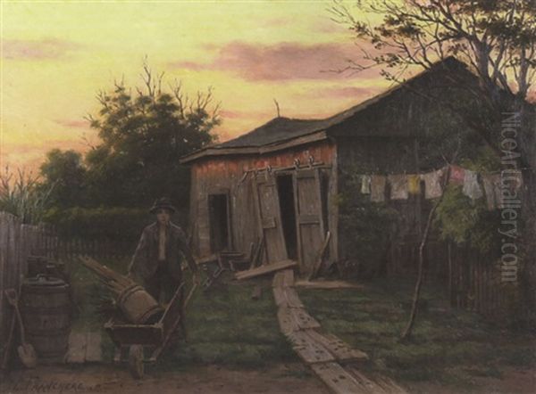 Country Life Scene Oil Painting by Joseph-Charles Franchere