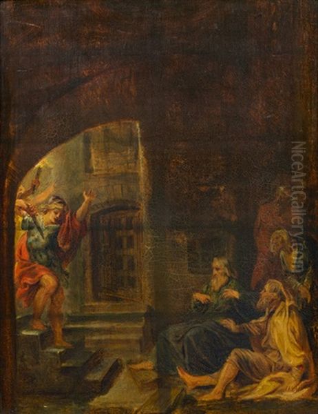 Kerkerszene Oil Painting by Lucas Franchoys the Elder