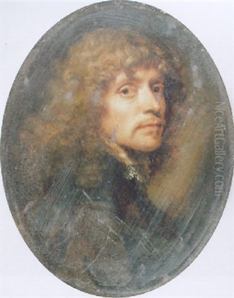 Portrait Of Peeter Franchoys, Turned To The Right, Wearing A Black Tunic And White Lace Collar Oil Painting by Lucas Franchoys the Elder