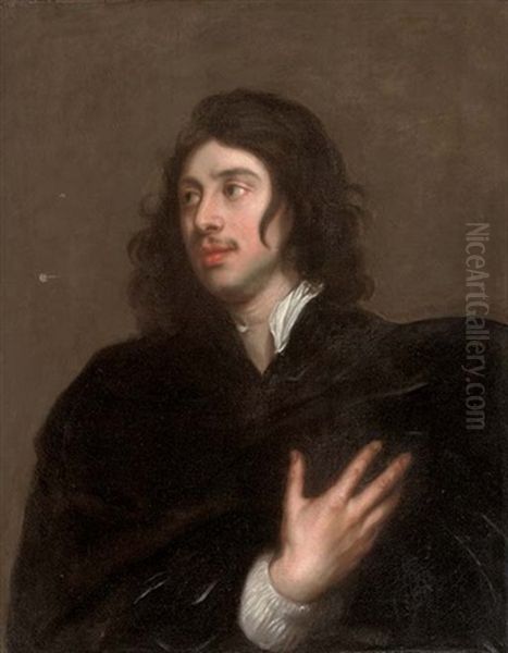 Portrait Of A Gentleman In A Black Coat Oil Painting by Lucas Franchoys the Younger