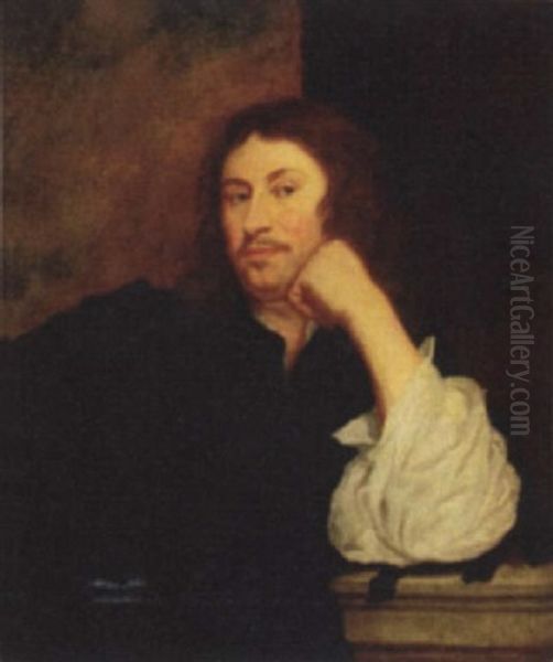 Portrait Of A Gentleman, Head Resting On Hand Oil Painting by Peeter Franchoys