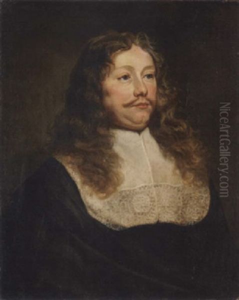 A Portrait Of A Gentleman With A Lace Collar Oil Painting by Peeter Franchoys