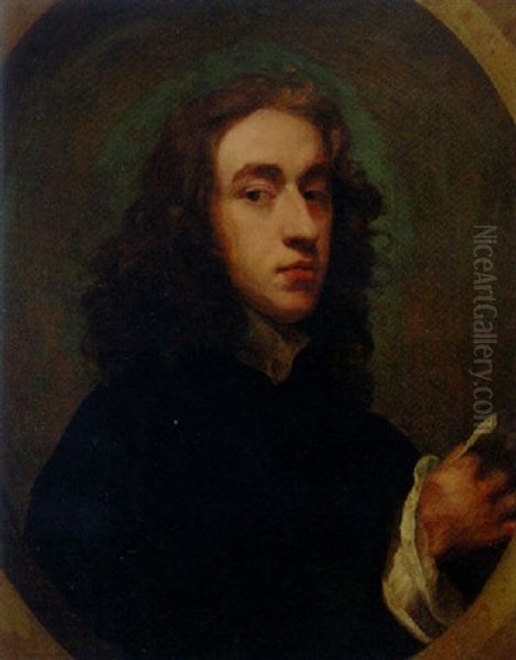 Portrait Of A Gentleman In A Black Cloak Holding A Letter Oil Painting by Peeter Franchoys