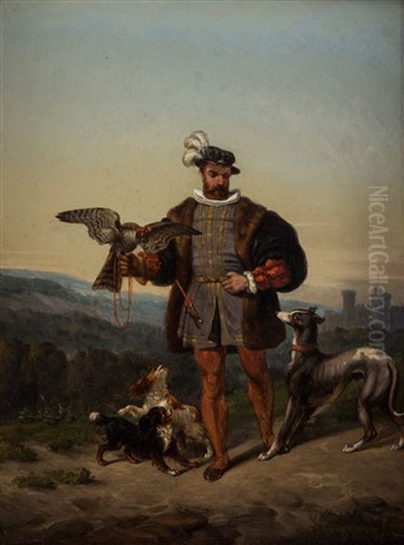 Hunter`s Companions Oil Painting by Alexandre Thomas Francia