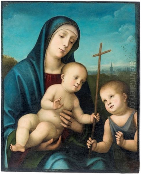 Vierge A L'enfant Avec Saint Jean Baptiste Oil Painting by Francesco Francia